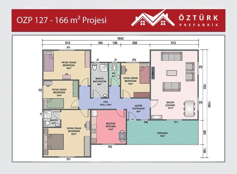 OZP 127 - 166 m2 Prefabrik Ev 2. Fotoğrafı