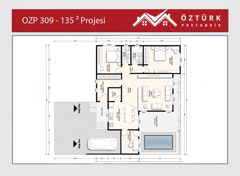 OZP 309 - 135 m2 Hafif Çelik Ev 6. Fotoğrafı