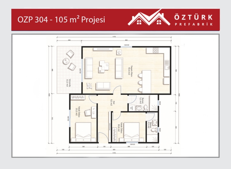 OZP 304 - 105 m2 Hafif Çelik Yapı 4. Fotoğrafı